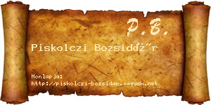 Piskolczi Bozsidár névjegykártya